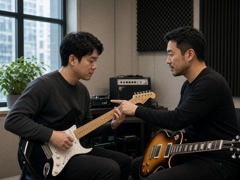 Barre chords, scales, and simple leads.